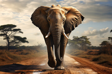 Fototapeta na wymiar Walking Elephant