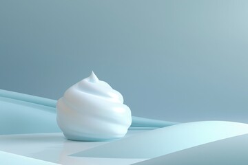 Fototapeta na wymiar Minimalist skincare cream presentation on a sleek, modern background with a tranquil, clean aesthetic.