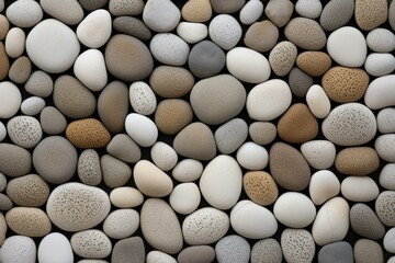 Grayish Pebble concrete structure stones. Surface rough material gray structure. Generate Ai - Powered by Adobe