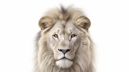 traditional lion face white background AI generative