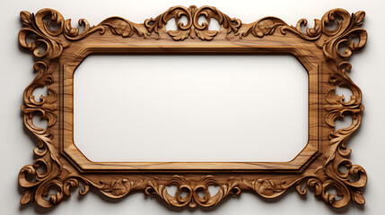 wooden frame on white background