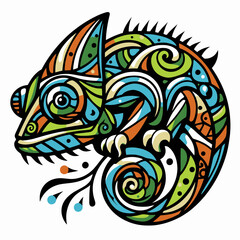 Fototapeta na wymiar illustration of a chameleon
