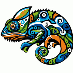 Fototapeta na wymiar illustration of a chameleon