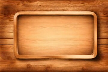 Wooden tray isolated on transparent background, png. Wooden board