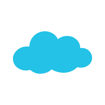 Blue Cloud Sunny Weather Flat Icon Clipart Vector Illustration
