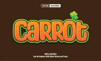 Carrot Editable Vector Text Effect.