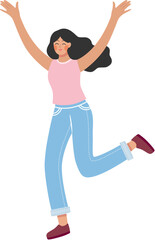 Excited Woman Cheering