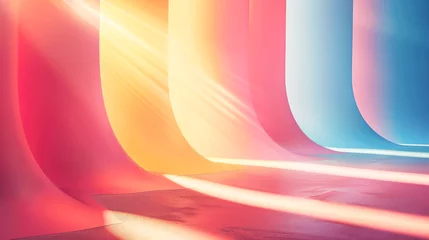 Wandaufkleber Illuminated column in a row rainbow colors.Generative AI © ZzGooggiigz