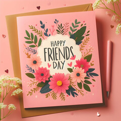 Friends message on card 