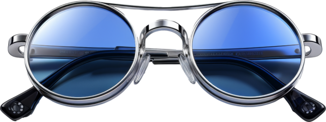 blue glasses isolated on white or transparent background,transparency 