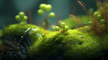 Obraz na płótnie Canvas Close-up of lush green moss