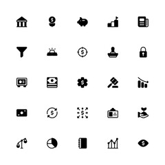 Business Finance Glyph 2d Icon. Editable stroke. Pixel Perfect at 32x32