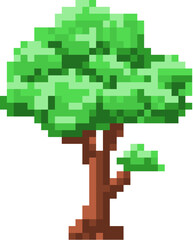 Pixel art green tree