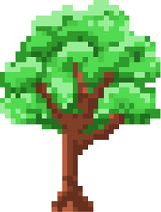 Pixel art green tree