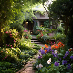 A lush garden filled with exotic plants