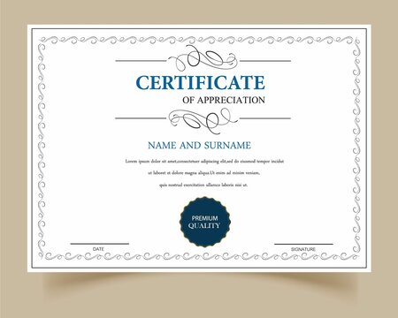 White Certificate Appreciation