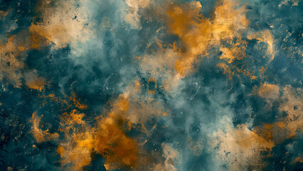 Abstract cosmic cloud texture with golden brown accents - obrazy, fototapety, plakaty