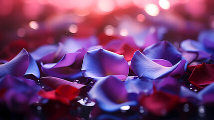 Close-up of scattered petals conveys romance and elegance - obrazy, fototapety, plakaty