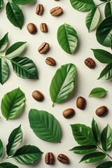 Obraz premium Photo of coffee beans background decoration