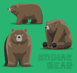 Kodiak Bear Brown Cartoon Vector Illustration