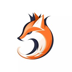 vector logo illustration of a combination of fox with the letter F. generative ai