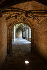 Fototapeta na wymiar Hallways of a church in Middelburg in the province of Zeeland in The Netherlands.