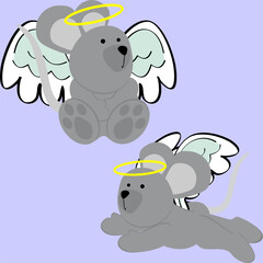 little angel mouse cherub cartoon pack collection in vector format