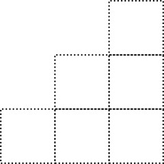Set of square dot line shapes. Design elements