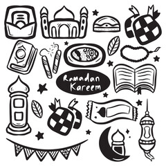 Ramadan Kareen Set Doodles