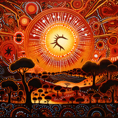 Symphony of Dreamtime Stories: A Vibrant Depiction of Indigenous Australian Art and Heritage