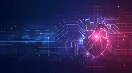 Fototapeta premium futuristic medical research or emergency admission room with biometrics diagnosis infographs and hospital services concept as wide banner with copy space area