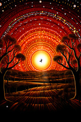 Symphony of Dreamtime Stories: A Vibrant Depiction of Indigenous Australian Art and Heritage