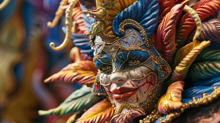 Fototapeta premium A closeup of a carnival float model showcasing the elaborate and imaginative designs that are a key feature of the lively parades that take place during Carnival season.