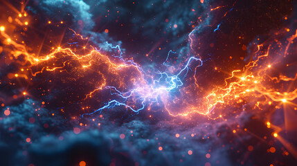 Representation of the digital lightning network of the bitcoin blockchain technology and it fast transaction per second defi