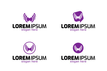 thyroid logo icon flat vector.
