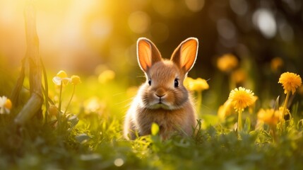 cute animal pet rabbit or bunny smiling and laughing isolated with copy space for easter background, rabbit, animal, pet, cute, fur, ear, mammal, background, celebration, generate by AI.