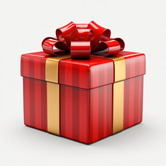 3d render icon of gift box cartoon isolated generated AI