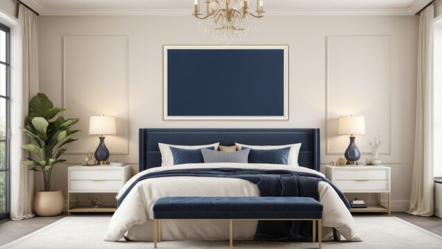 Elegant bedroom interior template design