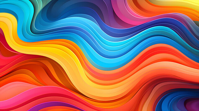 abstract colorful background with waves, rainbow wavy background, and wallpaper