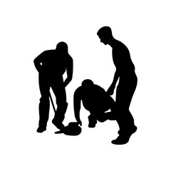 The intense concentration evident in the curling player silhouette underscores the mental fortitude needed to excel in this highly strategic and precise sport.