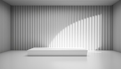 white empty room with window and bench