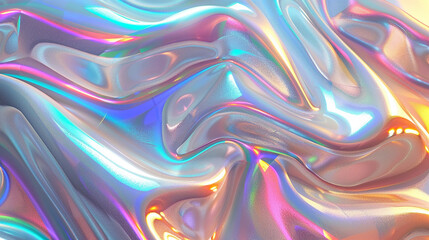 AI art, metallic color wavy background
