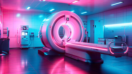 advanced mri or ct scan medical diagnosis machine at hospital lab - obrazy, fototapety, plakaty