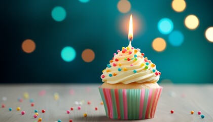 sprinkle cupcake with candles