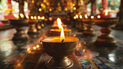 Candle light in a Buddhist temple