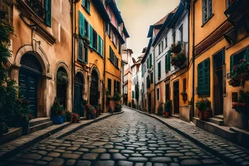 Tuinposter narrow street in the town © Saqib Raza