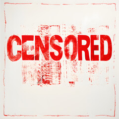 Red censored design  - obrazy, fototapety, plakaty