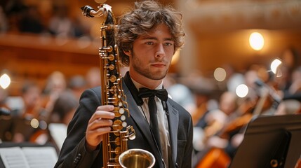 musician plays saxophonist