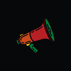 Original vector illustration. The contour icon of the speaker. A design element.