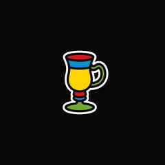 Original vector illustration. The icon of a glass on a stem with a handle.
